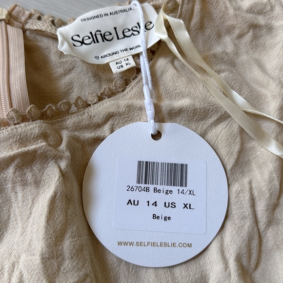 SELFIE LESLIE FLARE CUFF‎ BEIGE MINI DRESS XL nwt - Picture 10 of 11